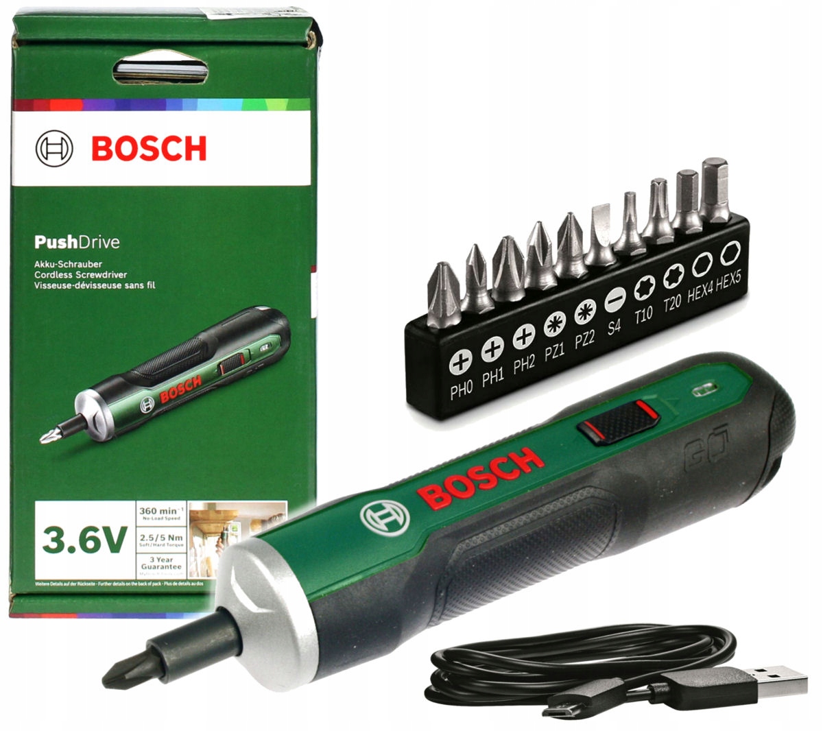 Skrutkovač Bosch, napájaný z batérie 3,6 V 06039C6002